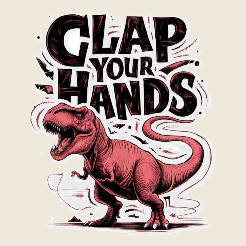 Dinosaur - clapping hands - humor