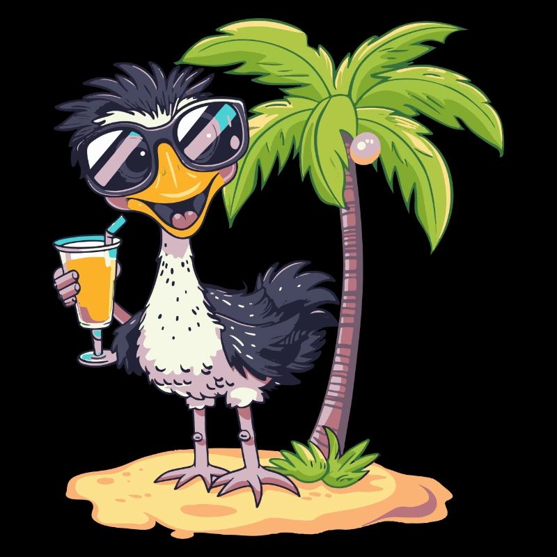 Bande dessinée Ostrich Summer Beach