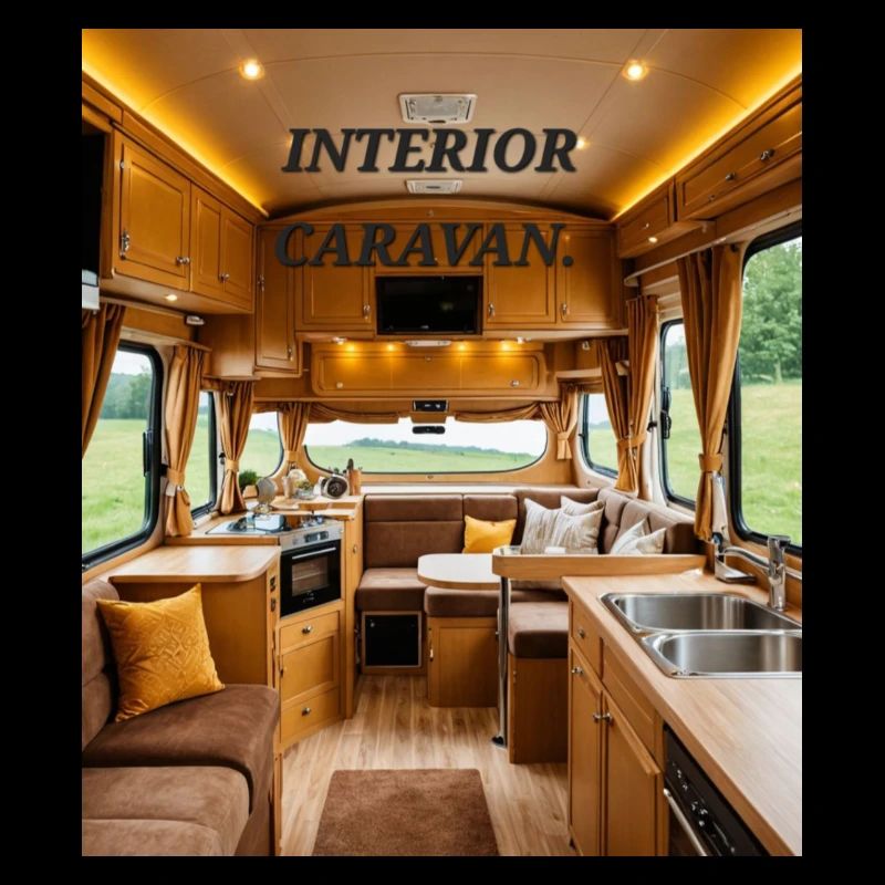 Intérieur de la caravane.