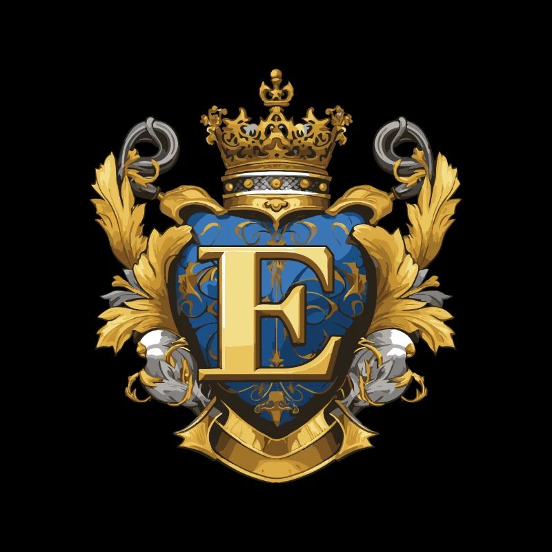 E Buchstabe Logo Krone