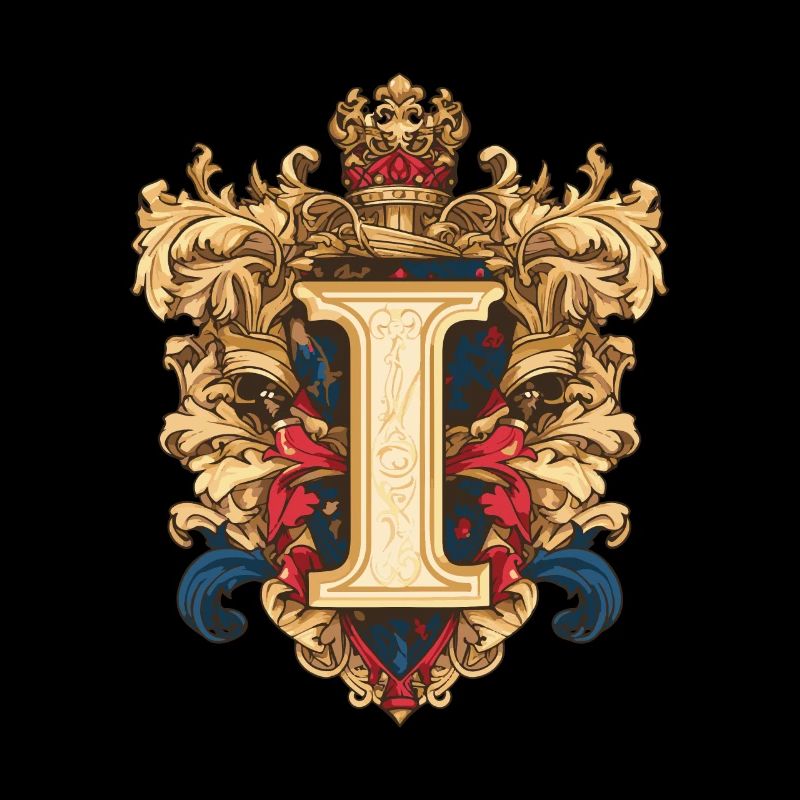 I Buchstabe Logo Krone