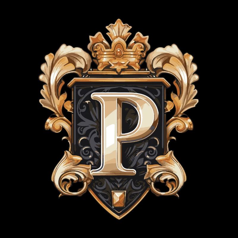 P Buchstabe Logo Krone