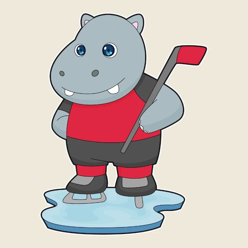 Nilpferd Eishockey Eishockeyschläger