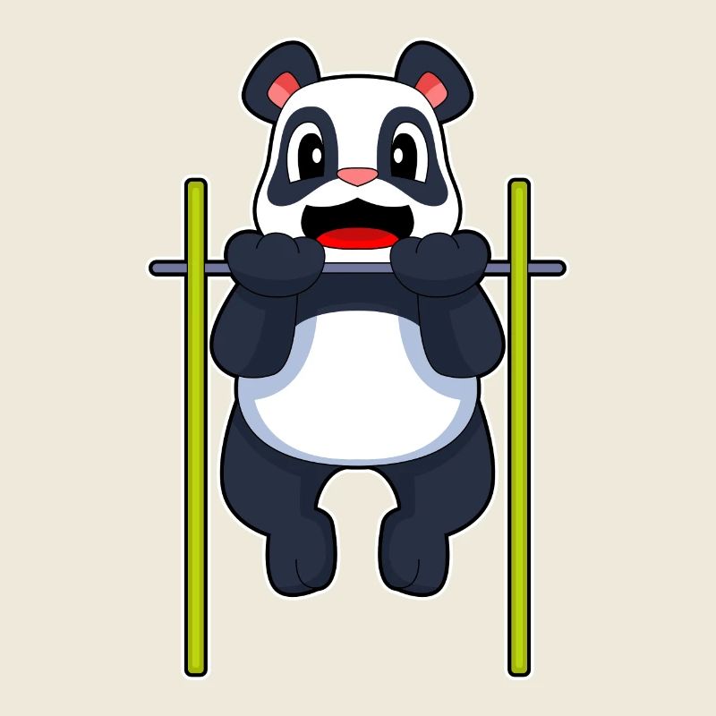Panda Bodybuilder Pull-ups Bodybuilding