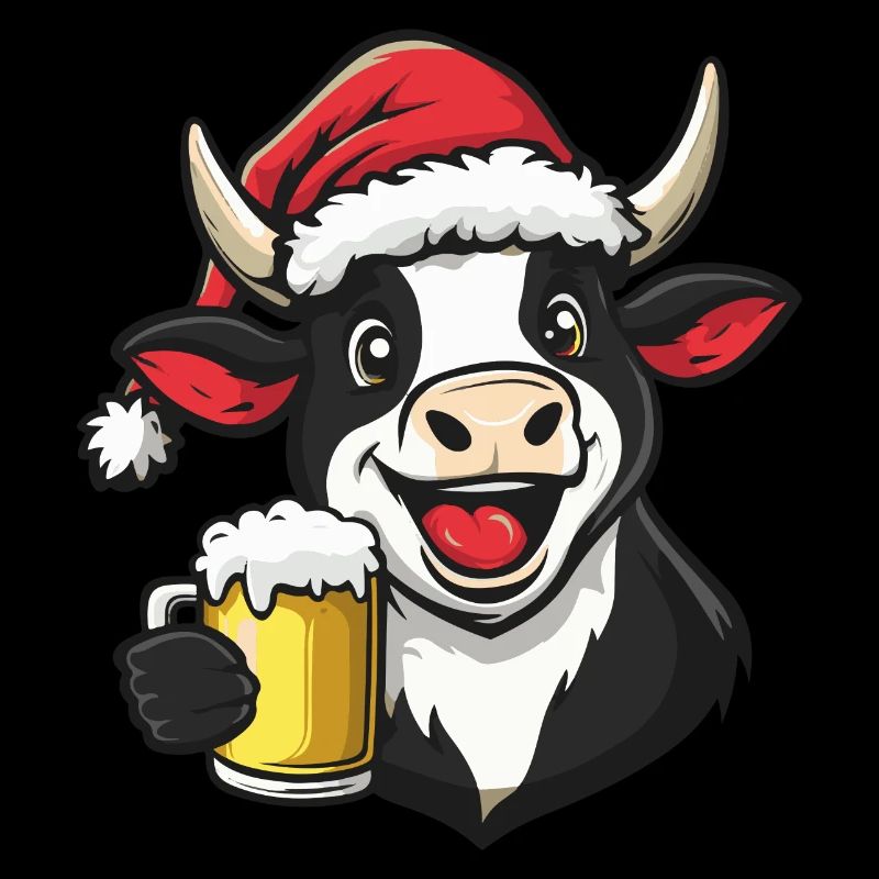 Kuh Weihnachten Bier Lustig