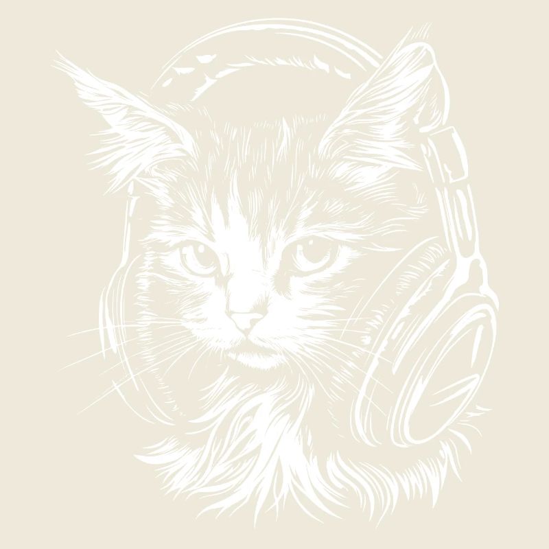 Chat Casque Musique DJ