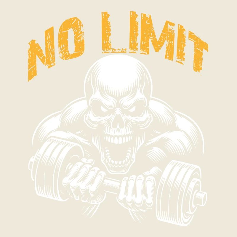 No Limit hartes Workout Skull mit Hantel