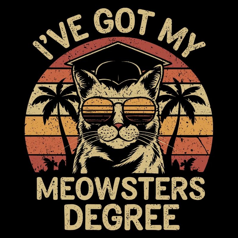 Funny cat design for students