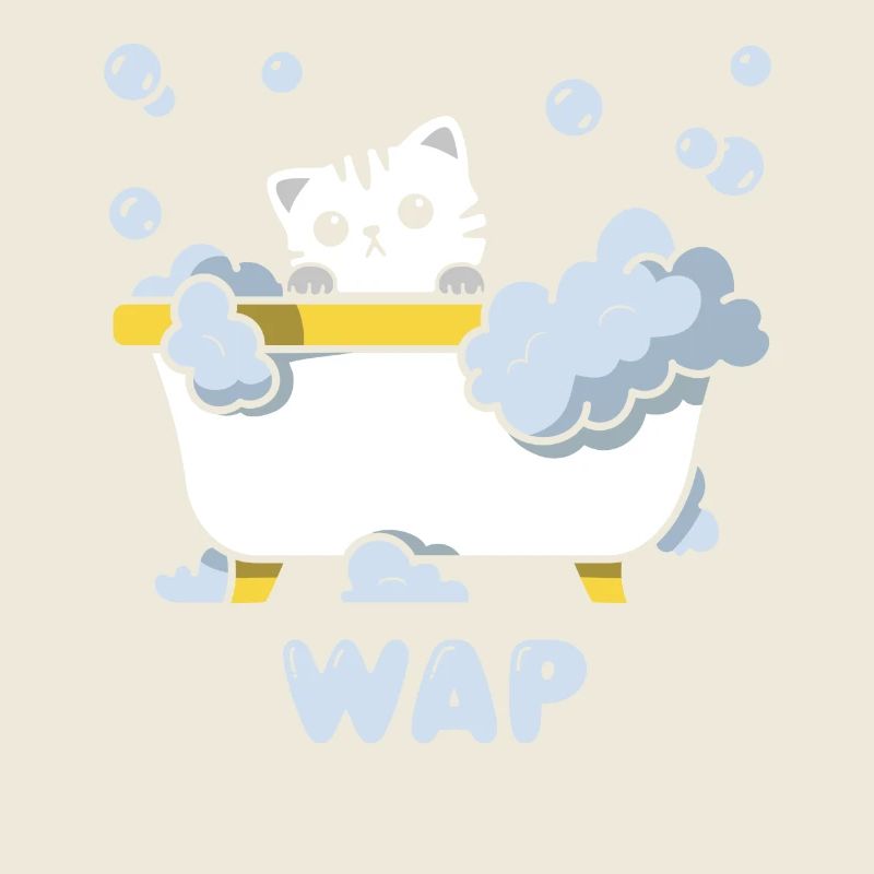 Joli motif de chat dans la baignoire