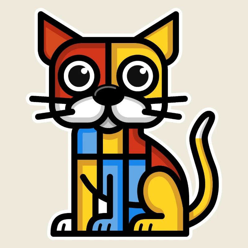 Image stylisée colorée d’un chien