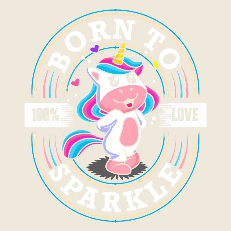 Geboren zu Funkeln - Süsses Einhorn - Glitzer