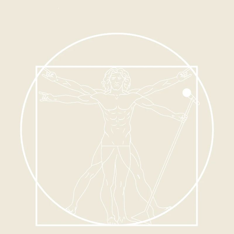 Vitruvian Man Rock Star Singer Microphone Music Ar