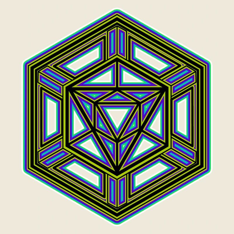 Hexagone de Géométrie Sacrée Mandala Goa Psytrance Om