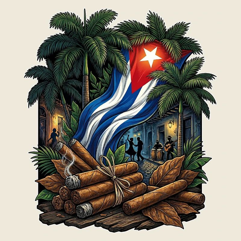 Drapeau du cigare de Cuba