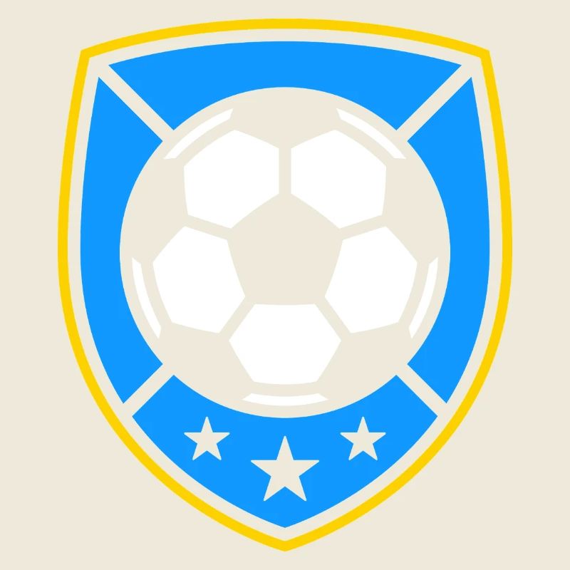 Blue Crest Soccer Ball Emblem