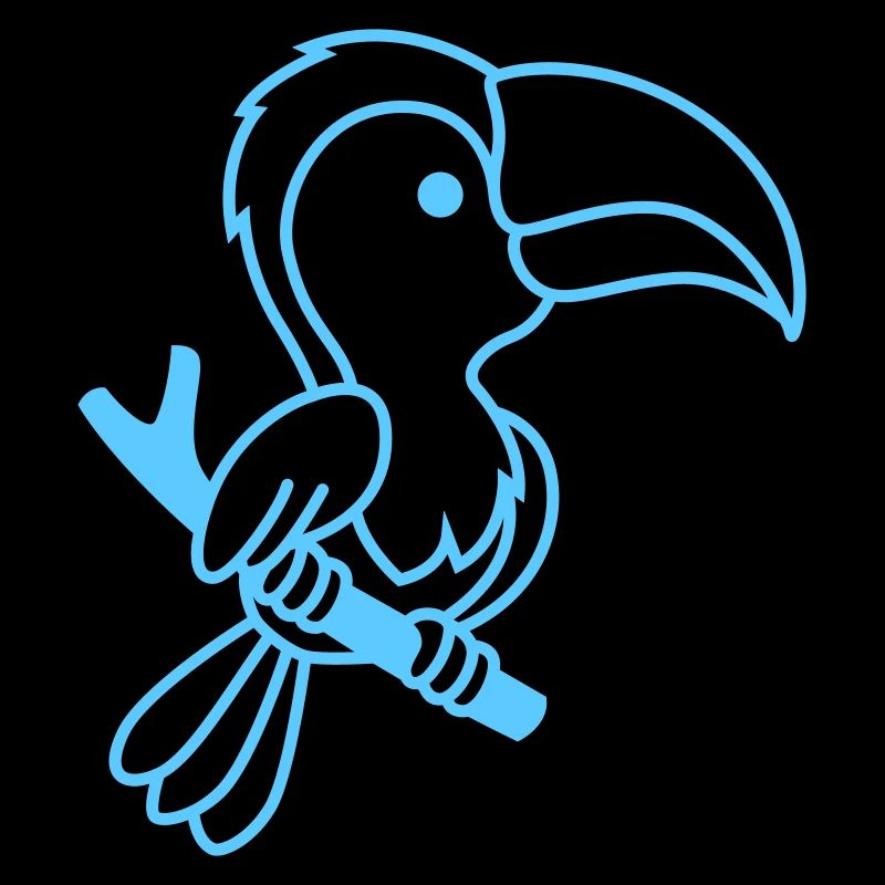 Blauer Tukan Umriss am Ast