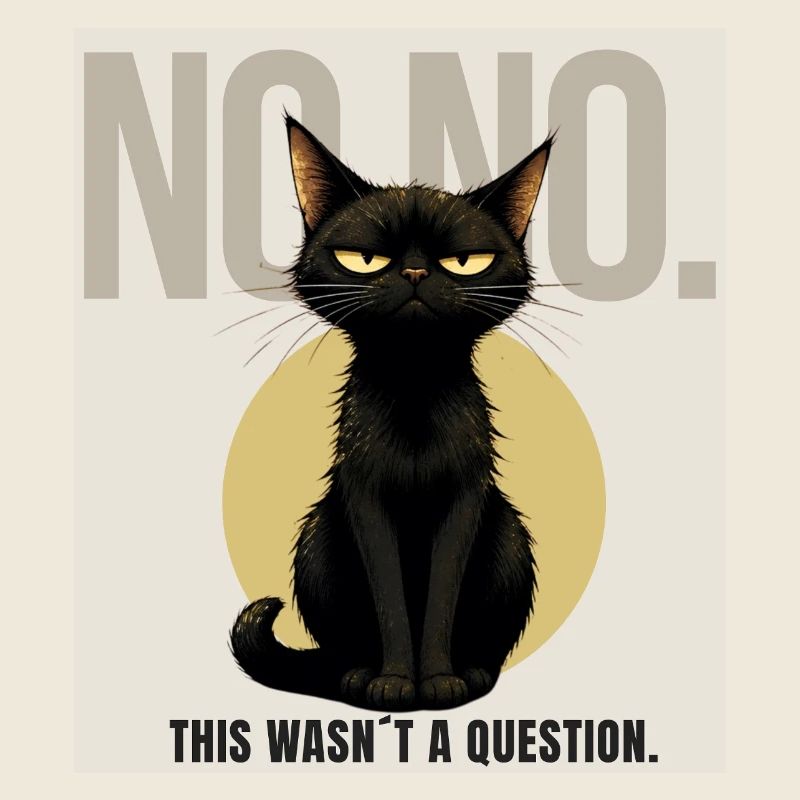 NO, NO. – Sarcastic Black Cat Design