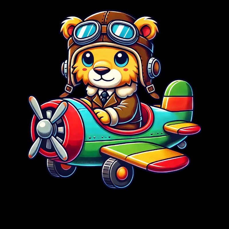 Löwe Pilot Propellerflugzeug Flugschein Flugzeug