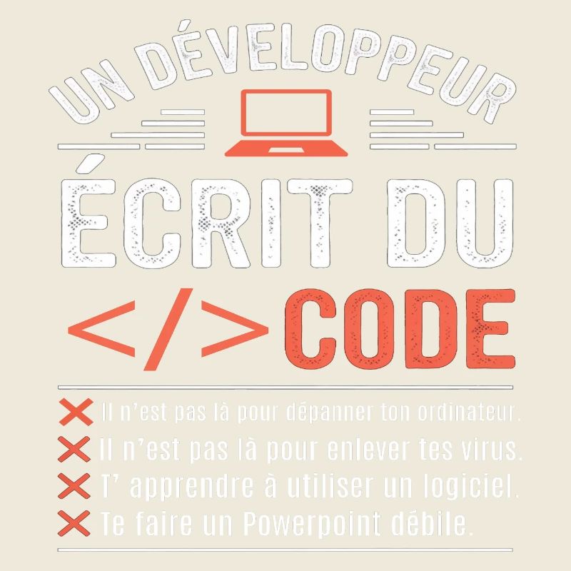 Un développeur écrit du code humour programmation