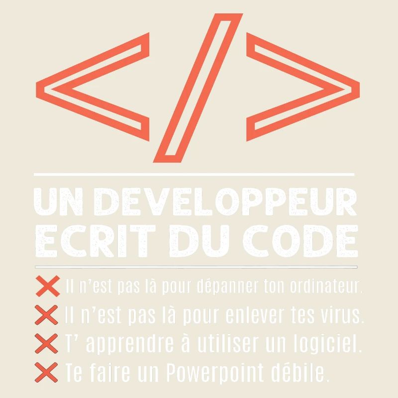 Un développeur écrit du code humour programmation