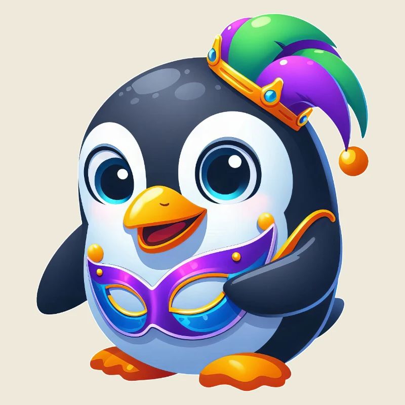 Cute Mardi Gras Penguin Disguise Carnival