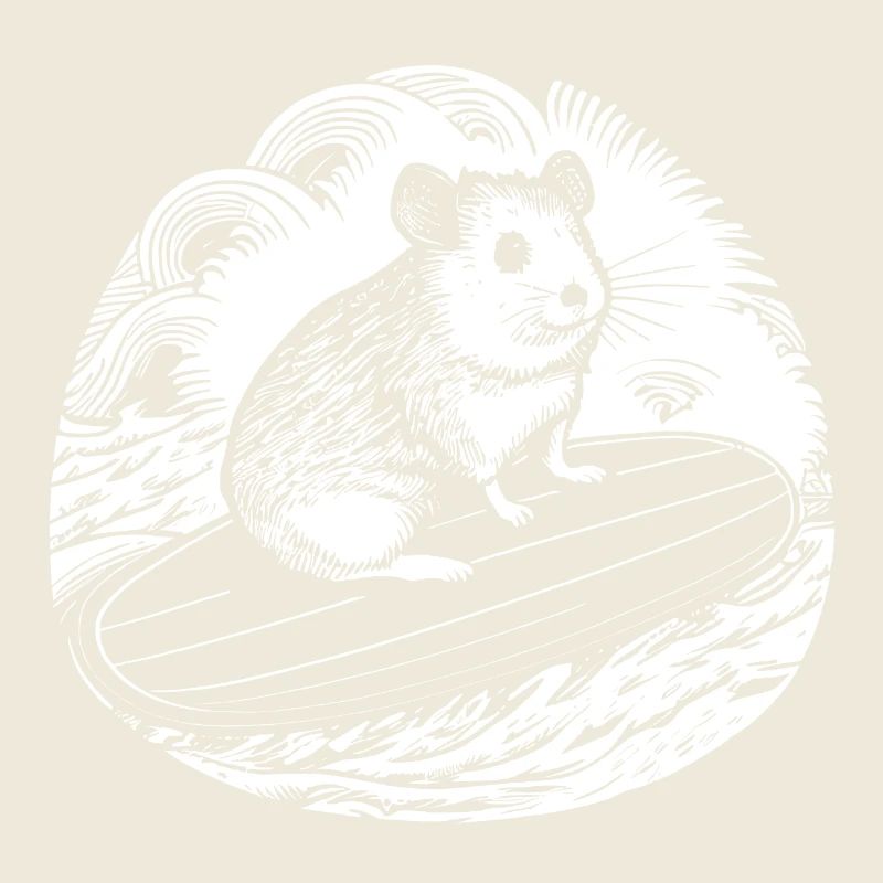 Hamster auf Surfboard