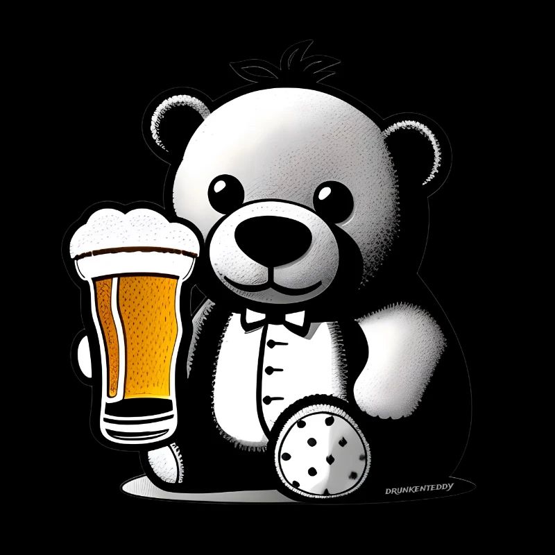 Teddy drinking Beer