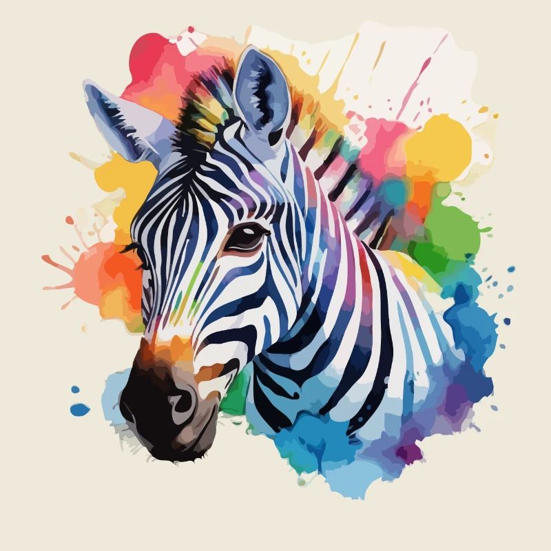Zèbre cool dans un design coloré