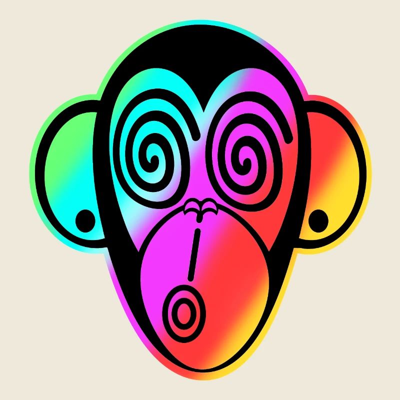Schmooze Monkey classic design: RAINBOW MONKEYHEAD