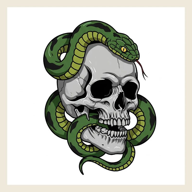 Schädel & Schlange – Symbol des Todes