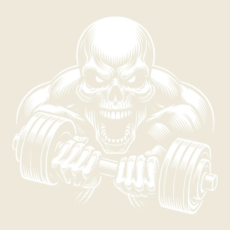 No Limit Hard Workout Skull with Dumbbell