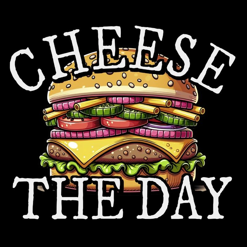 Cheese The Day! Burger Pun Cheeseburger Fun