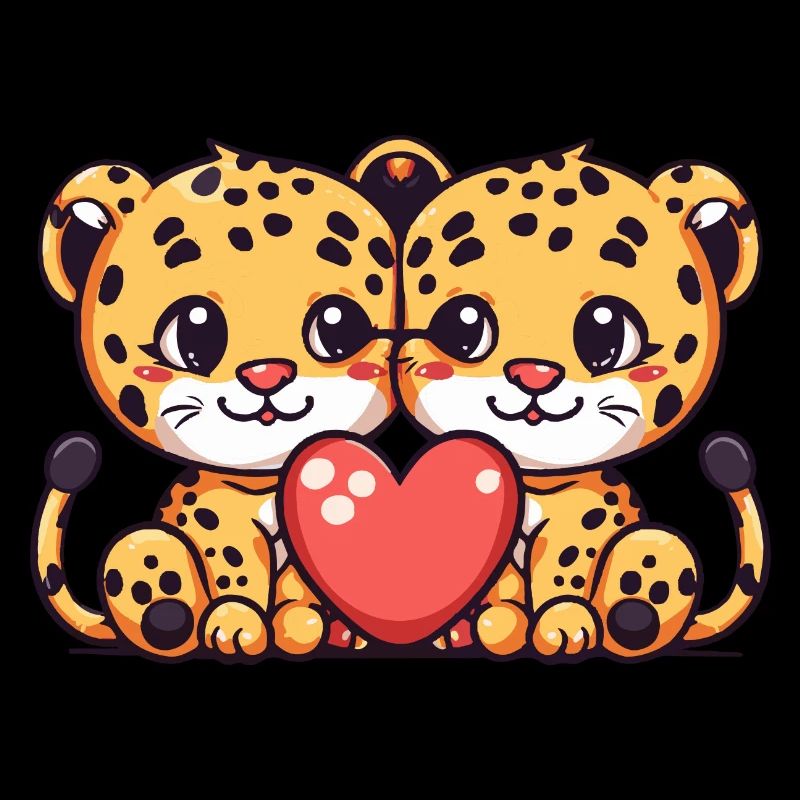 Leopard Paar Liebe Valentinstag
