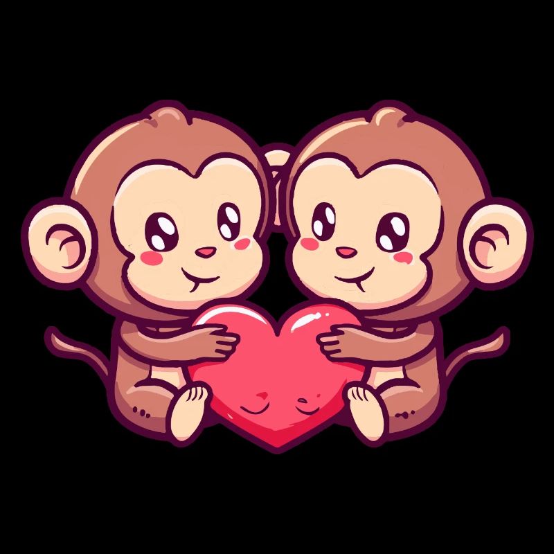 Affe Paar Liebe Valentinstag