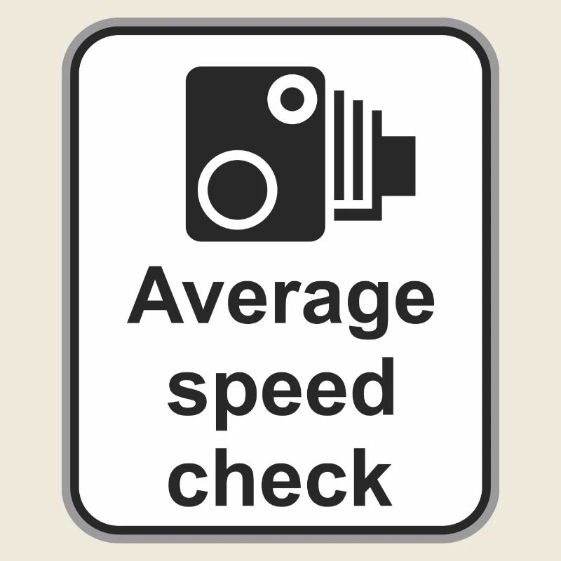 Road sign avarage speed check