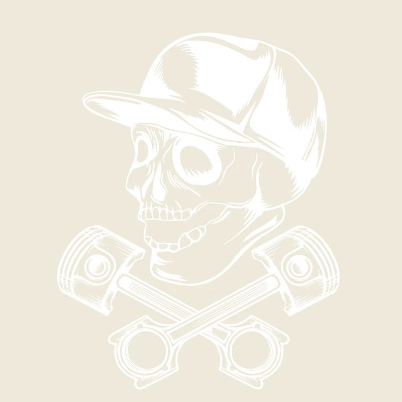 skull piston white