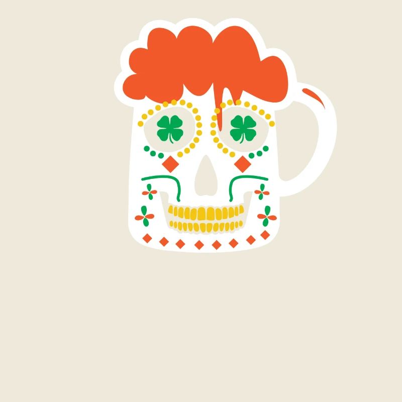 Tasse de bière de crâne de sucre irlandais de jour de Patrick