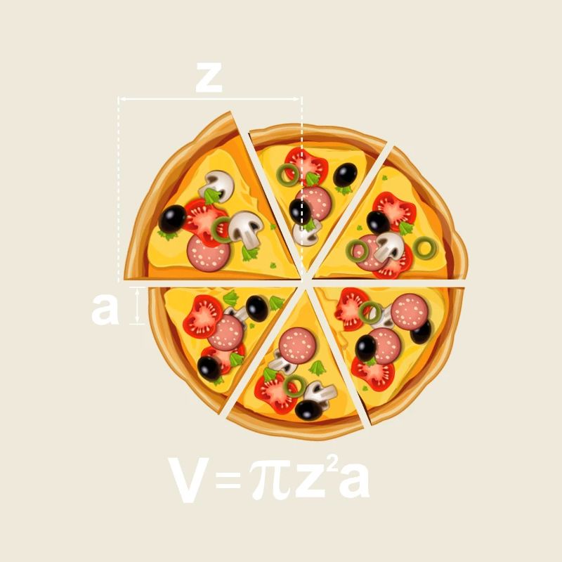 Pizza Motiv Mathe Radius