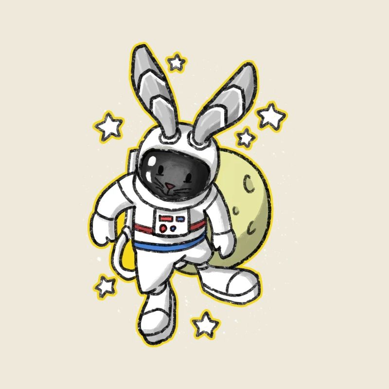 Cadeau d'astronaute de lapin Pâques Space