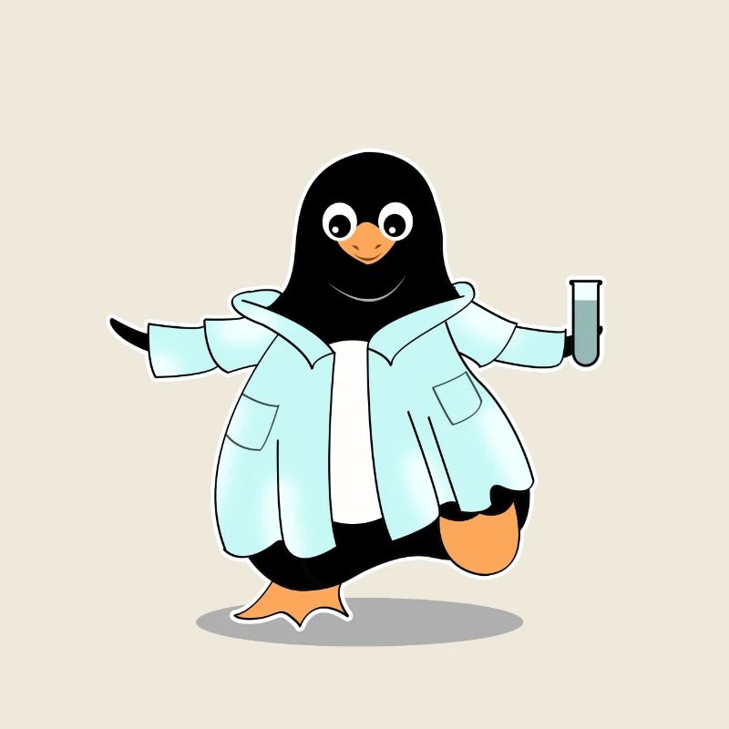 Penguin comic scientist chimie biologie