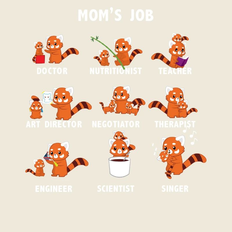 Panda rouge - Ours de chat - Maman - Maman