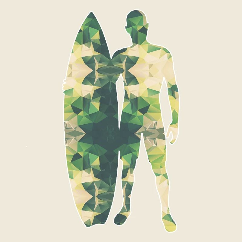 Polygone surfeur vert