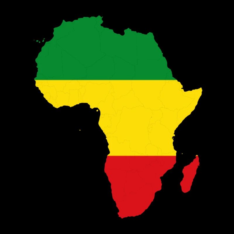 Carte de l'Afrique Reggae Rasta Rastafari Ragga Regge