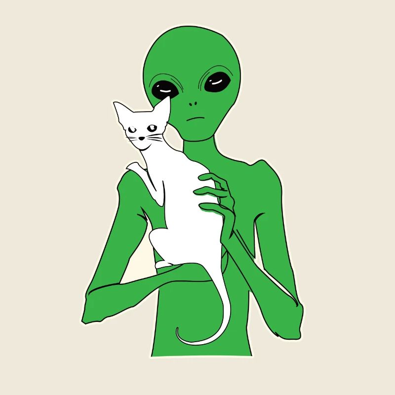 Chat et alien cool beau cadeau