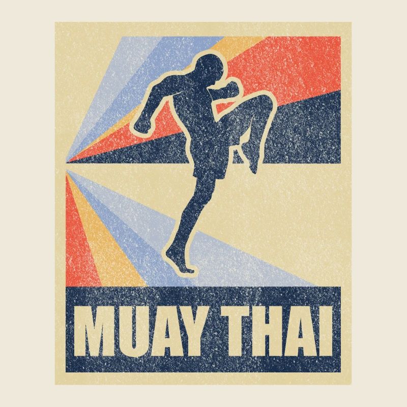 Muay Thai Boxe cadeau Fighting Retro