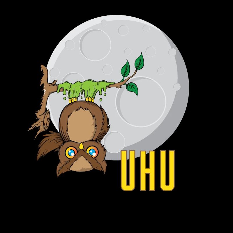 Hibou devant la lune