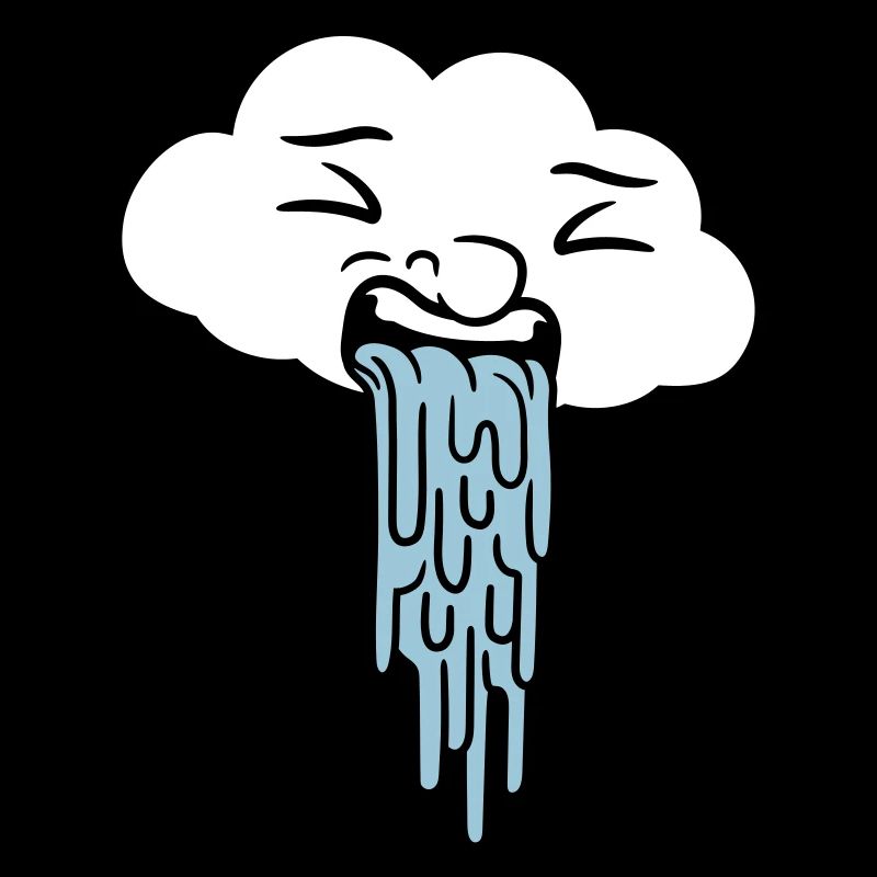 puking funny rain cloud