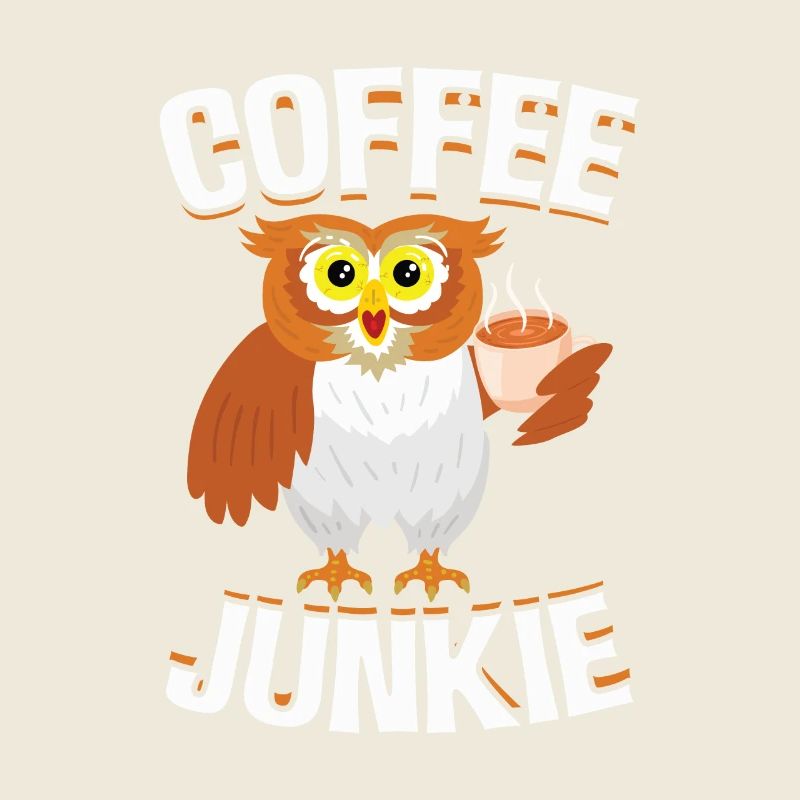 Coffee Junkie Eule Koffein Kaffeetrinker