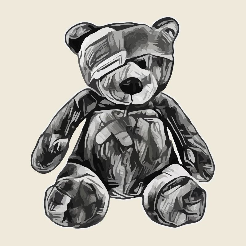 Toy teddy bear with an eye patch