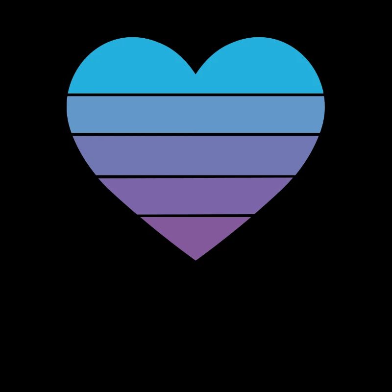 Heart retro blue purple